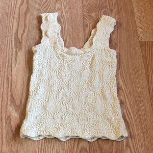 Cream Textured Free People Popular Top